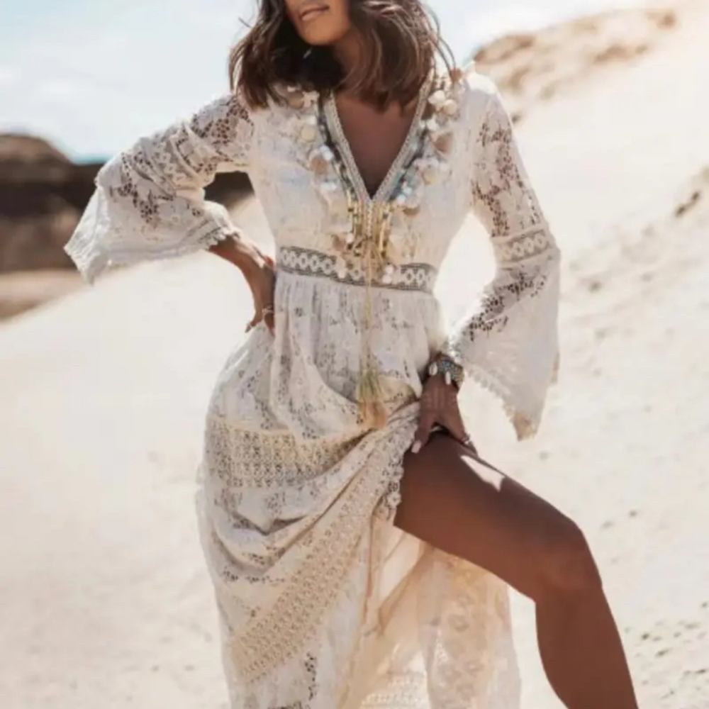 1 Left Size Small HUGE DISCOUNT GEORGEOUS,  Beautiful Bohemian Lace Maxi Dress